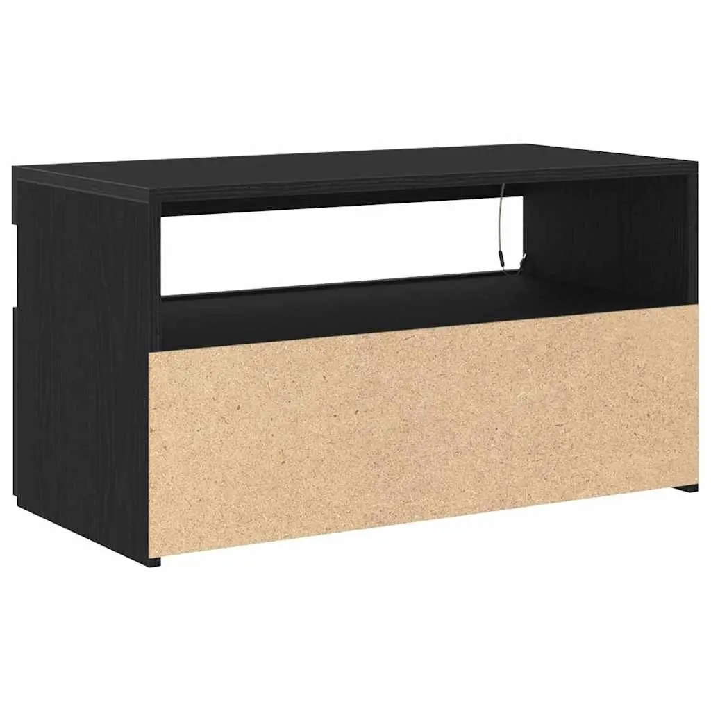 TV Cabinet Lowboard Storage Unit Modern 2 Piece Black 75 x 35 x 40 cm