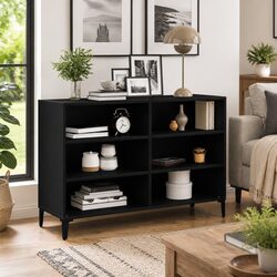Engineered Wood Black Oak Sideboard 103.5 x 35 x 70 cm