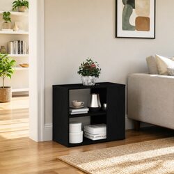 Contemporary Black Sideboard with Drawer and Shelves