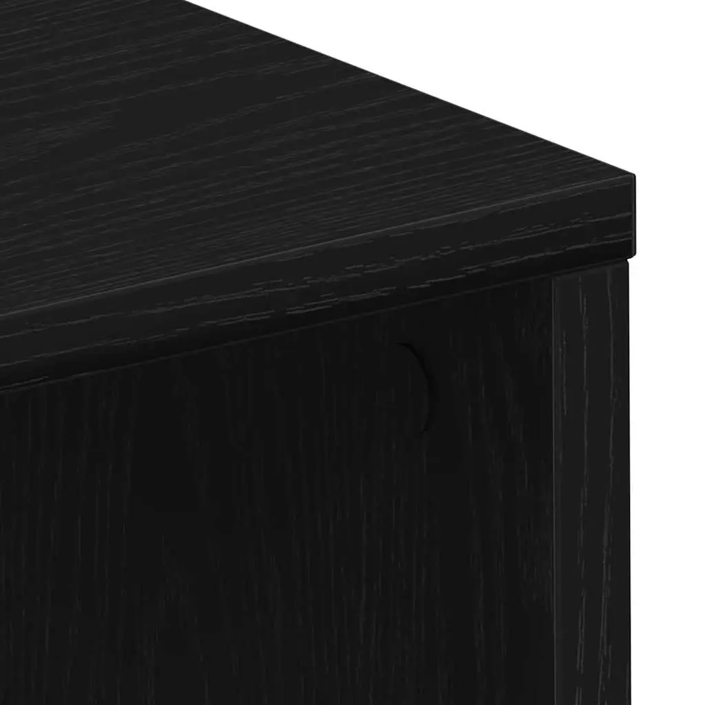 Desk with Integrated Shelves Compact Black Oak Modern Home Office Study Workspace
