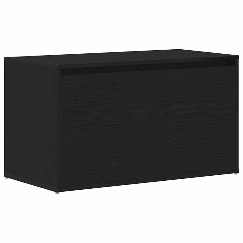 Hall Bench Storage Compact 80x40x45cm Black Oak Engineered Wood