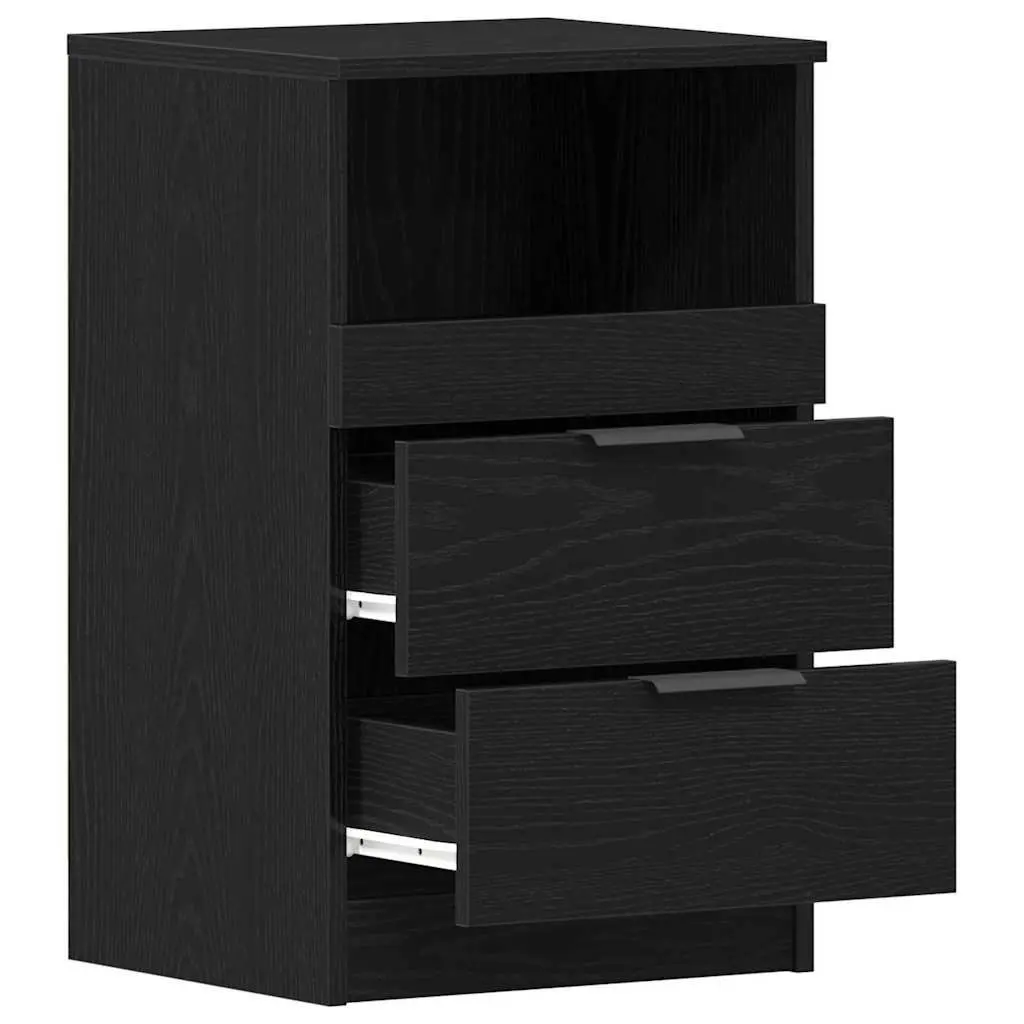 Bedside Cabinet Engineered Wood Storage 40x35x65cm Black Oak