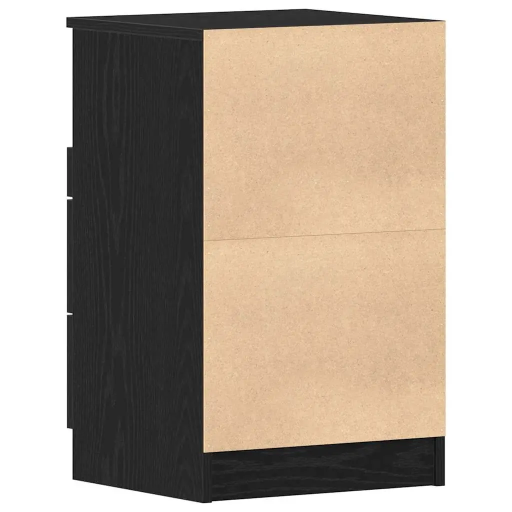 Bedside Cabinet Engineered Wood Storage 40x35x65cm Black Oak