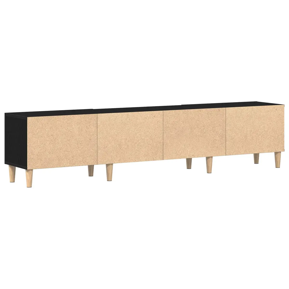 TV Cabinet Modern Engineered Wood 180cm Black Living Room Storage Unit
