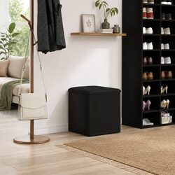 Engineered Wood Storage Bench in Black Oak
