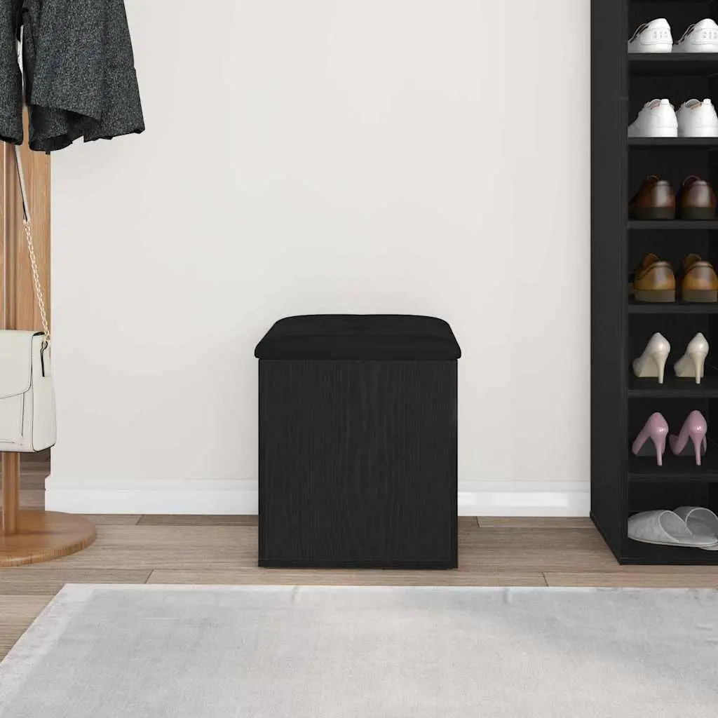 Storage Bench Modern Convenience 42 x 42 x 45 cm Black Oak