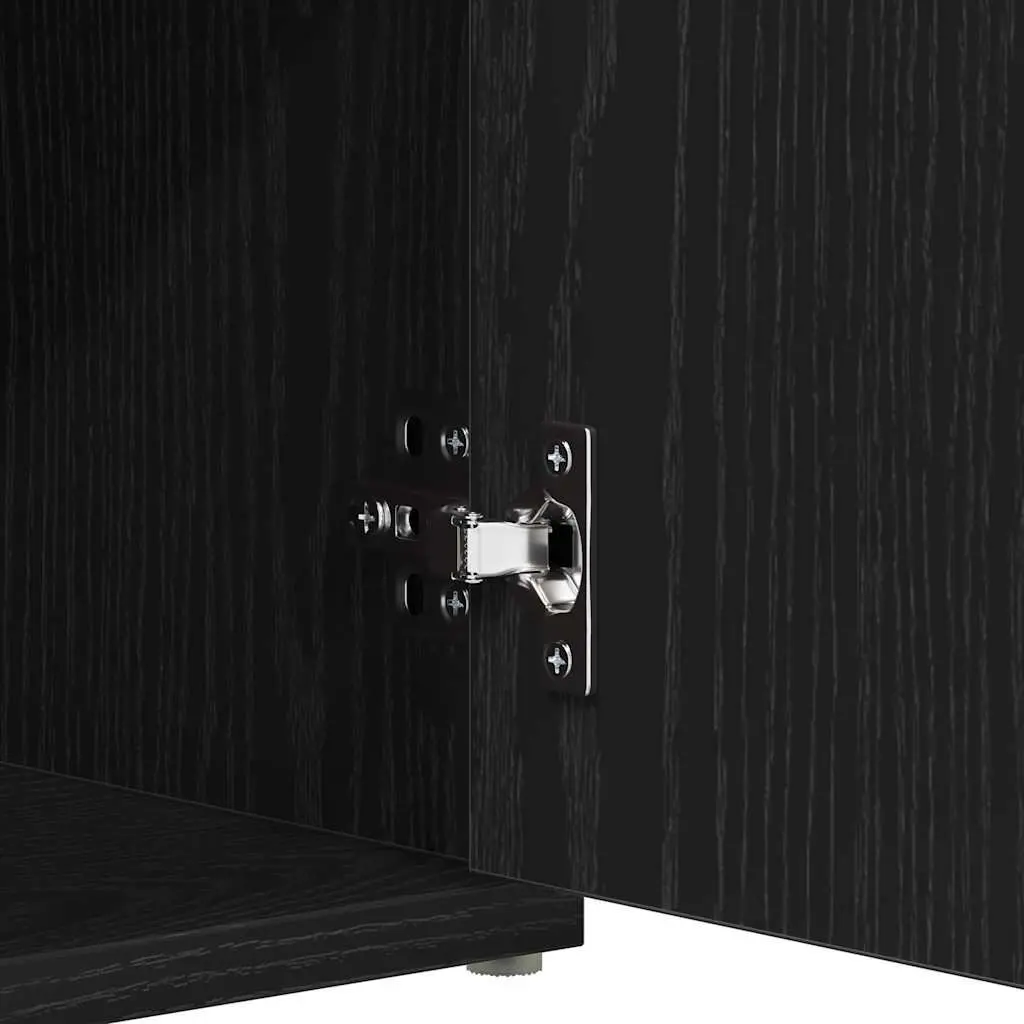 Storage Bench with Integrated Storage Compartment 102 x 32 x 50 cm Black Oak