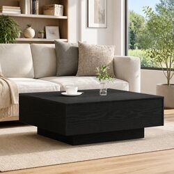 Engineered Wood Coffee Table 80x80x31cm Black