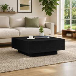 Coffee Table Black Oak with Integrated LED Lighting