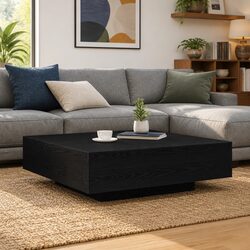 Engineered Wood Coffee Table with Integrated LED Lights