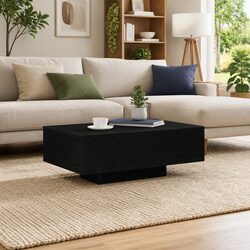 Engineered Wood Coffee Table with LED Lighting