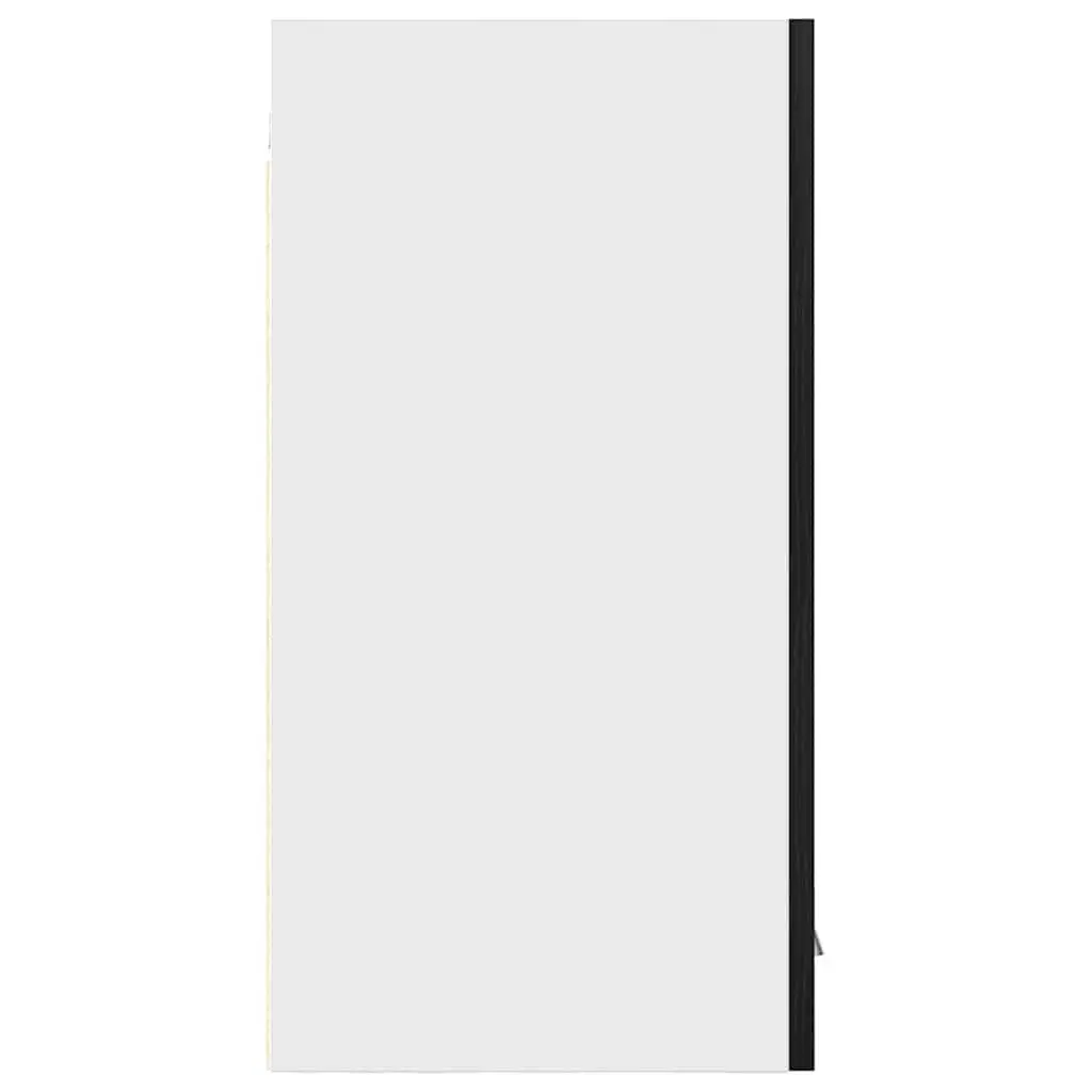 Wall-Mounted Hanging Cabinet Kitchen Storage Black Engineered Wood 30W x 31D x 60H cm