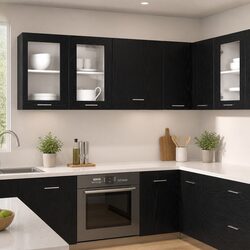 Black Oak Hanging Cabinet for Practical Kitchen Storage