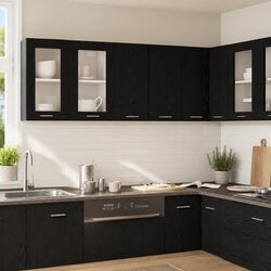 Black Oak Wall-Mounted Kitchen Cabinet 60x31x60cm
