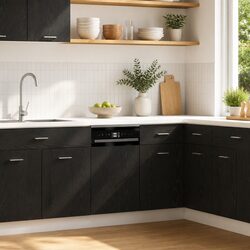 Engineered Wood Dishwasher Panel Black Oak 45x1.5x67cm