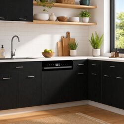 60cm Dishwasher Panel in Black Oak with Engineered Wood