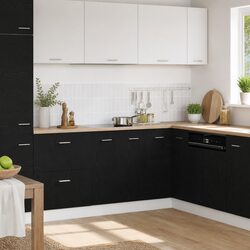 Engineered Wood Kitchen Storage Cabinet Black Oak 60x46x81.5cm