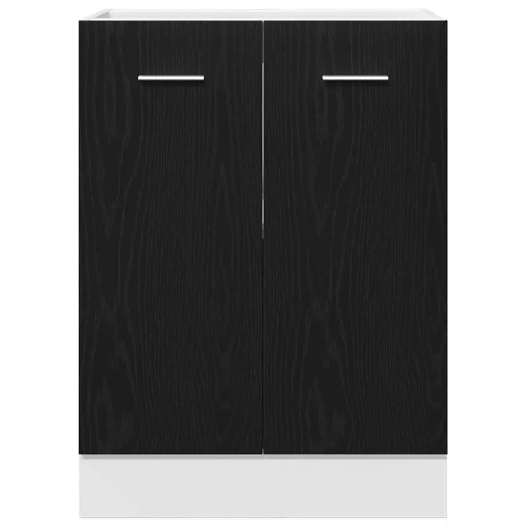 Kitchen Cabinet Engineered Wood Ample Storage 60x46x81.5cm Black Oak