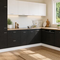 Engineered Wood Sink Bottom Cabinet in Black Oak