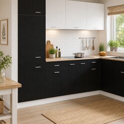 Black Oak Engineered Wood Hanging Kitchen Cabinet