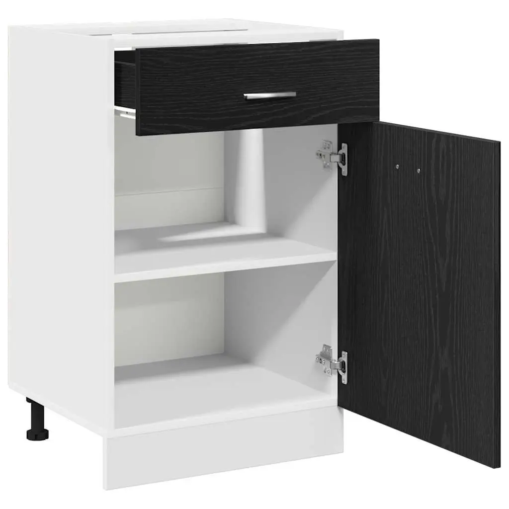 Hanging Kitchen Cabinet Modern Storage Cupboard Engineered Wood Black Oak