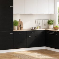 Engineered Wood Hanging Kitchen Cabinet in Black Oak