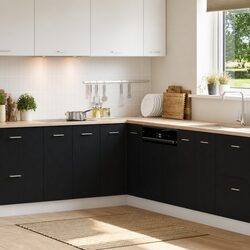 Hanging Kitchen Cabinet in Black Oak - 75.5cm x 80.5cm