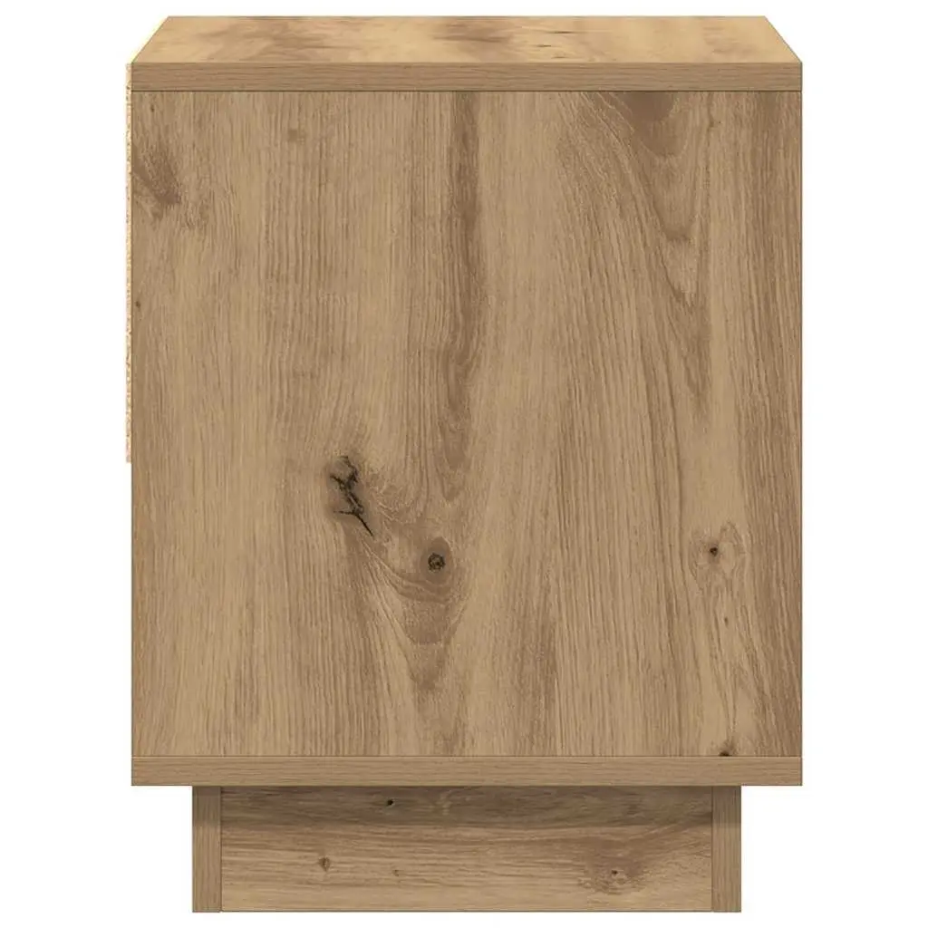 Bedside Table 2 pcs Engineered Wood Nightstand Brown Rustic Bedroom Storage