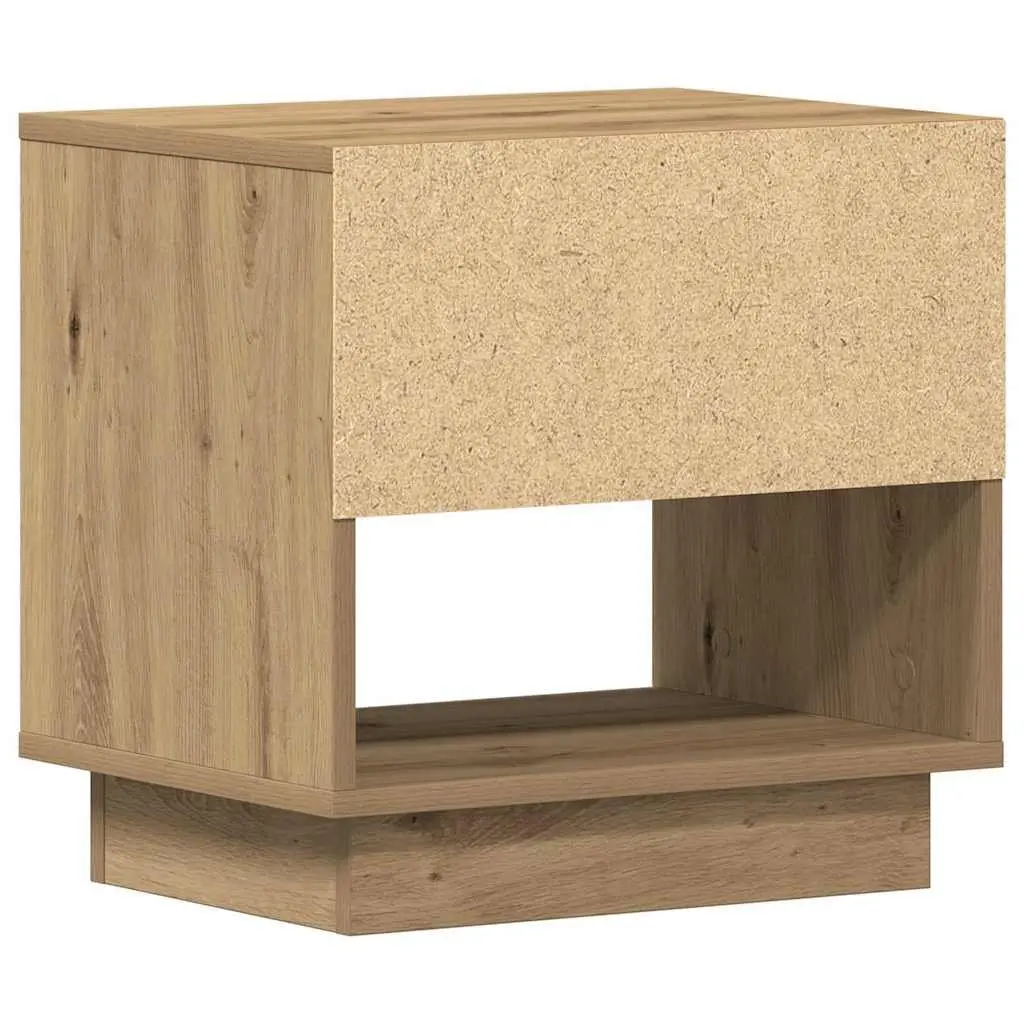 Bedside Table 2 pcs Engineered Wood Nightstand Brown Rustic Bedroom Storage