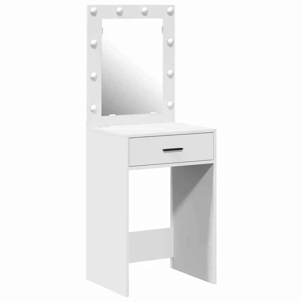 Dressing Table LED Lights White Bedroom Vanity Unit with Mirror and Storage Drawers