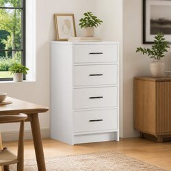 White Sideboard Buffet Cabinet with Drawers 40 x 41 x 75 cm