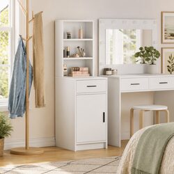 Storage Highboard Cabinet in White 40 x 40.5 x 135cm