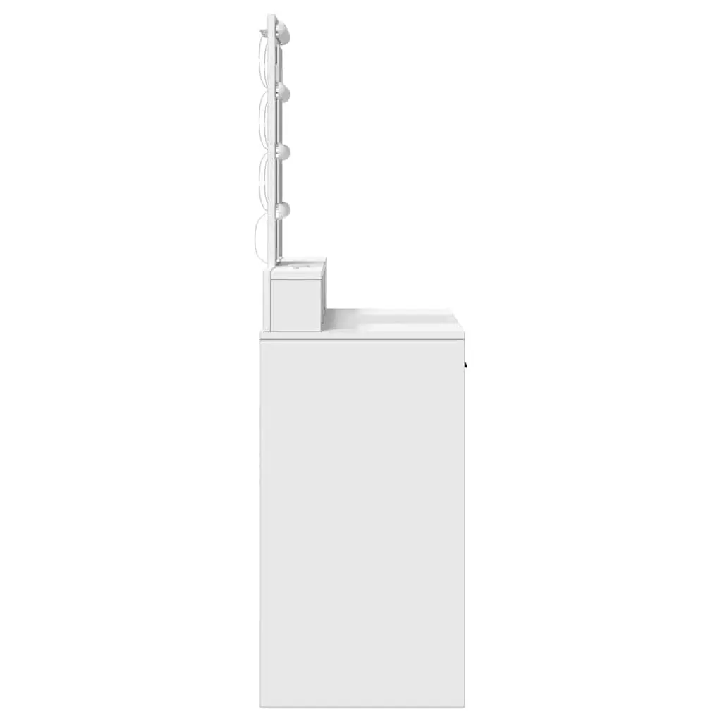 Dressing Table with LED Mirror Lights Drawers USB Charging Port White 100 x 41 x 140 cm