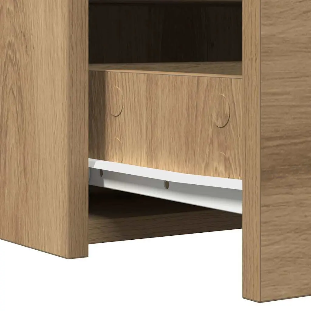Dressing Table Modern Minimalist Brown Engineered Wood Storage 60 x 40 x 70 cm