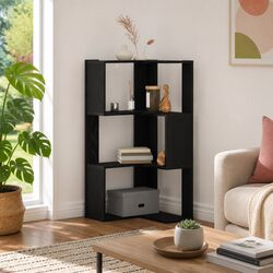 Engineered Wood Bookcase in Black Oak, 50 x 50 x 102 cm
