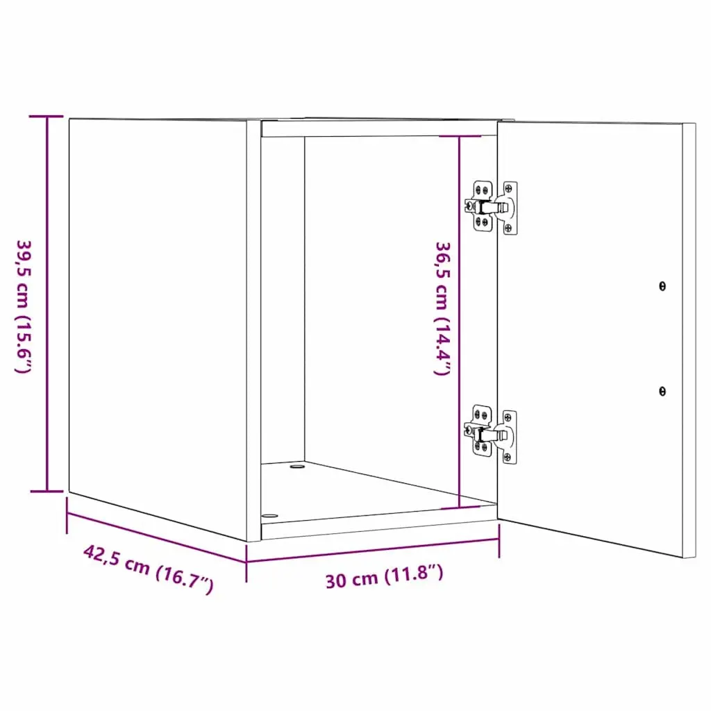 Wall-Mounted Cabinet Modern Storage Furniture Space Saving Rectangular Brown