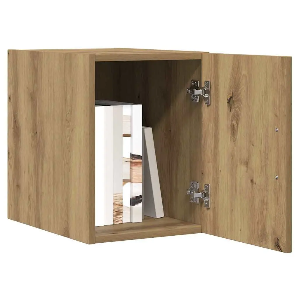 Wall-Mounted Cabinet Modern Storage Furniture Space Saving Rectangular Brown