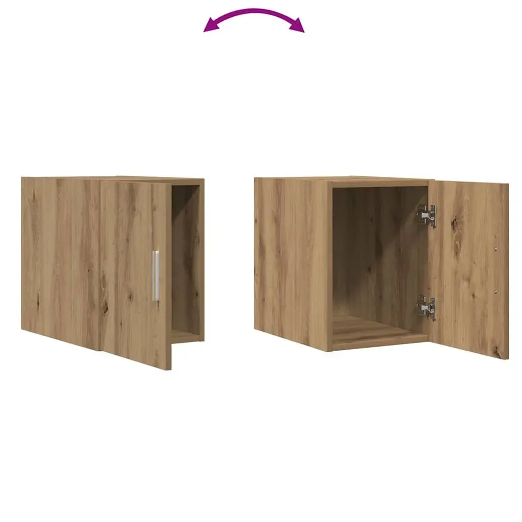 Wall-Mounted Cabinet Modern Storage Furniture Space Saving Rectangular Brown