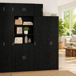 Wall-Mounted Cabinet in Black Oak – Dimensions and Specs