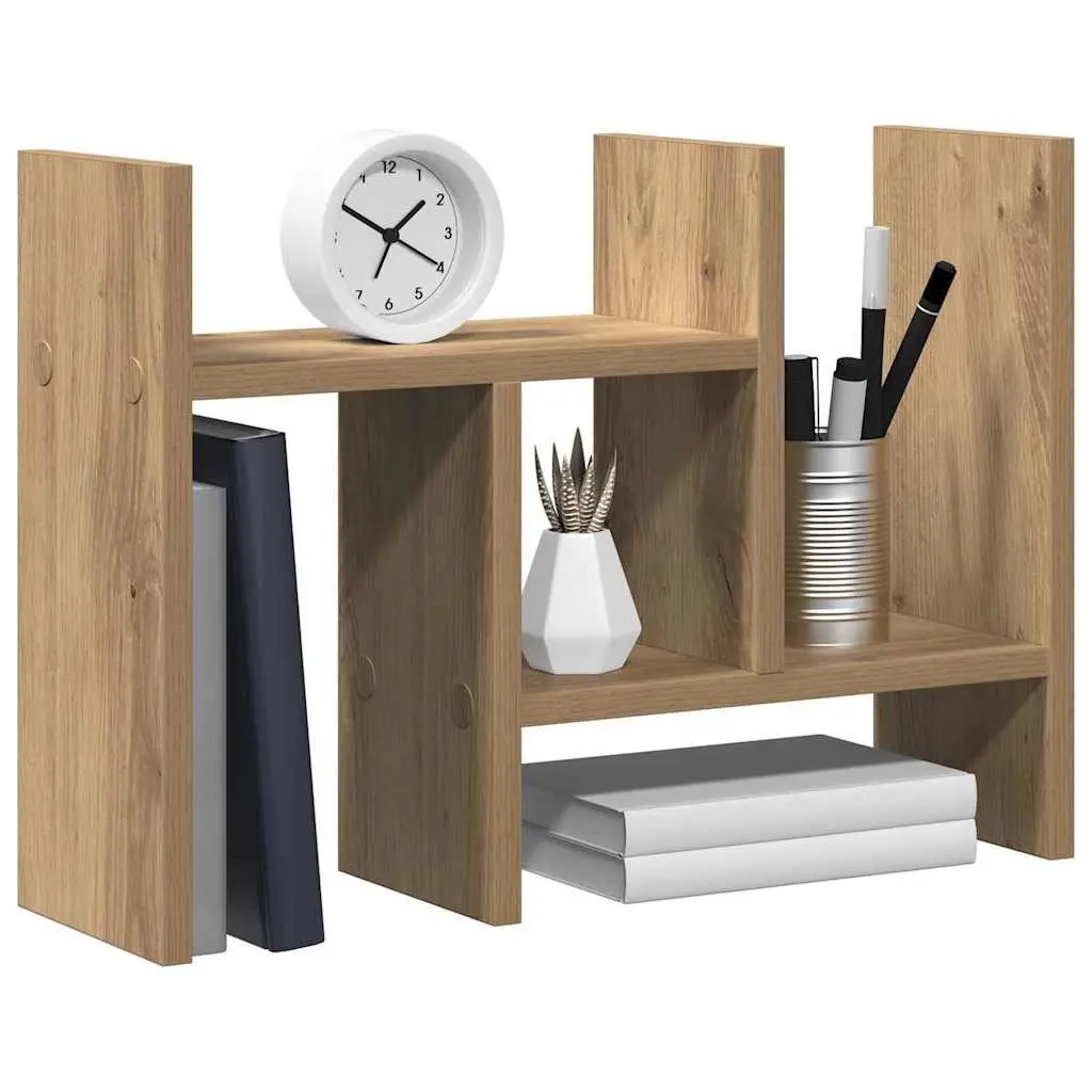 Desk Organiser Engineered Wood Multiple Compartments Compact Brown