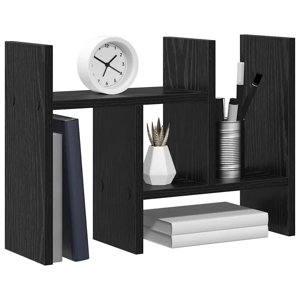 Desk Organiser Engineered Wood Compact Black Oak 50cm