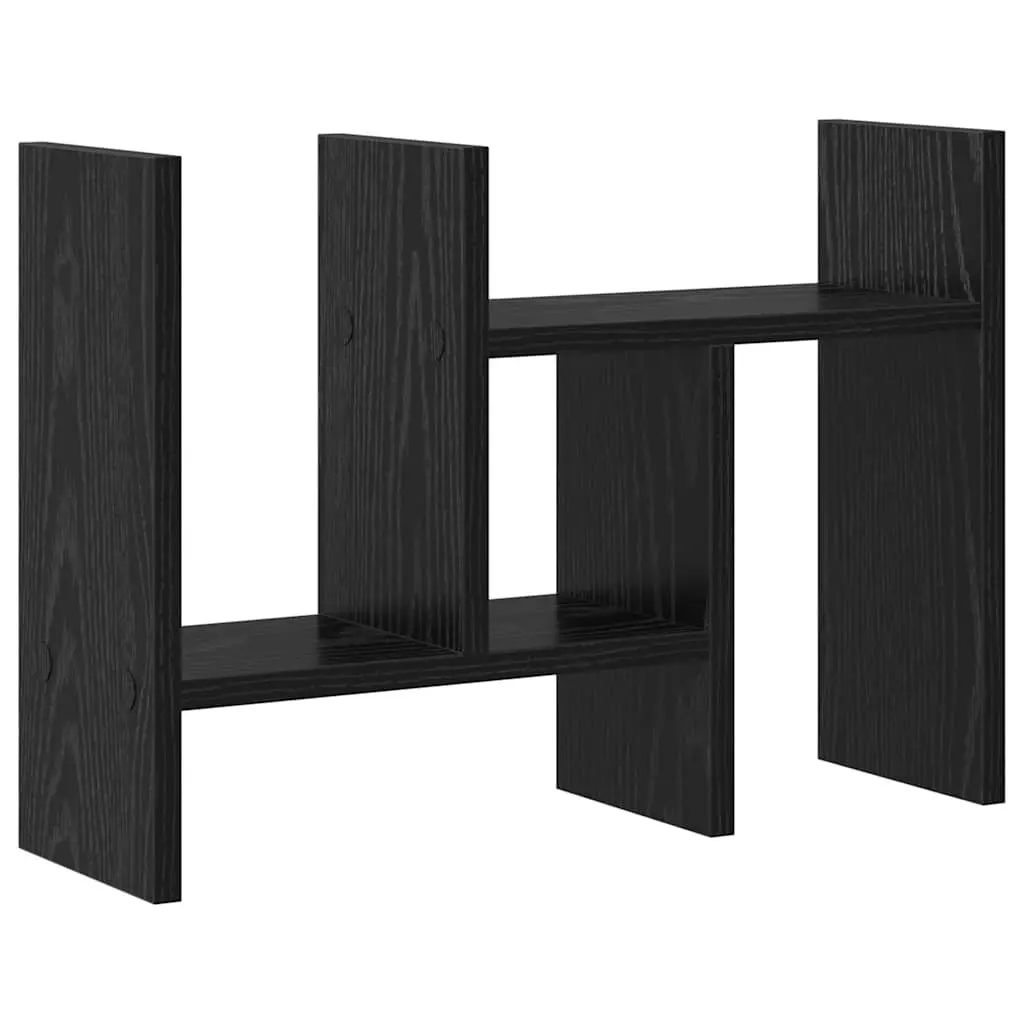 Desk Organiser Engineered Wood Compact Black Oak 50cm