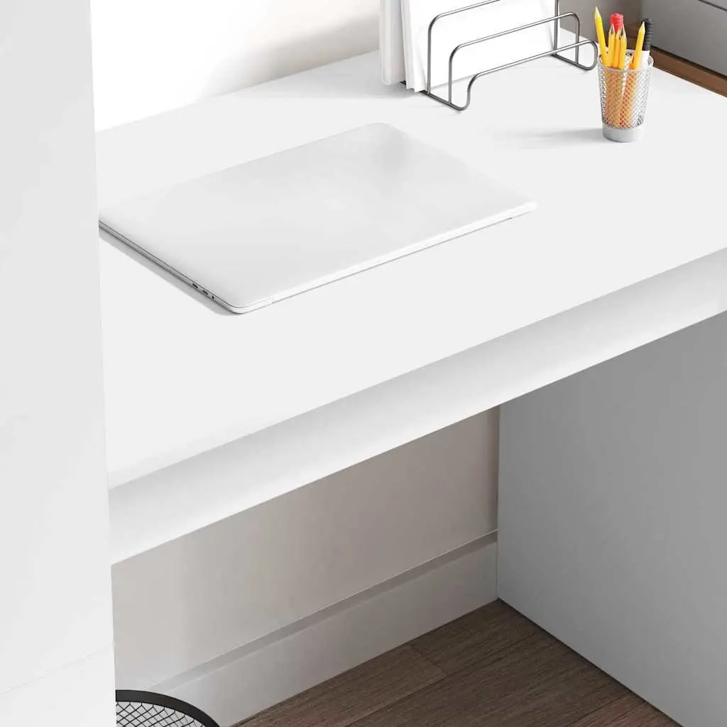 Study Desk with Shelves Modern 113x54x120cm White