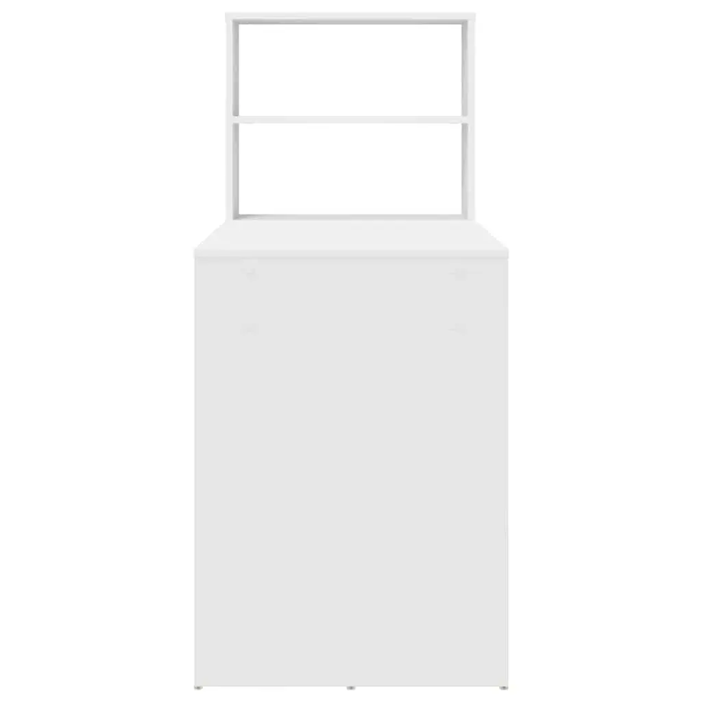 Study Desk with Shelves Modern 113x54x120cm White