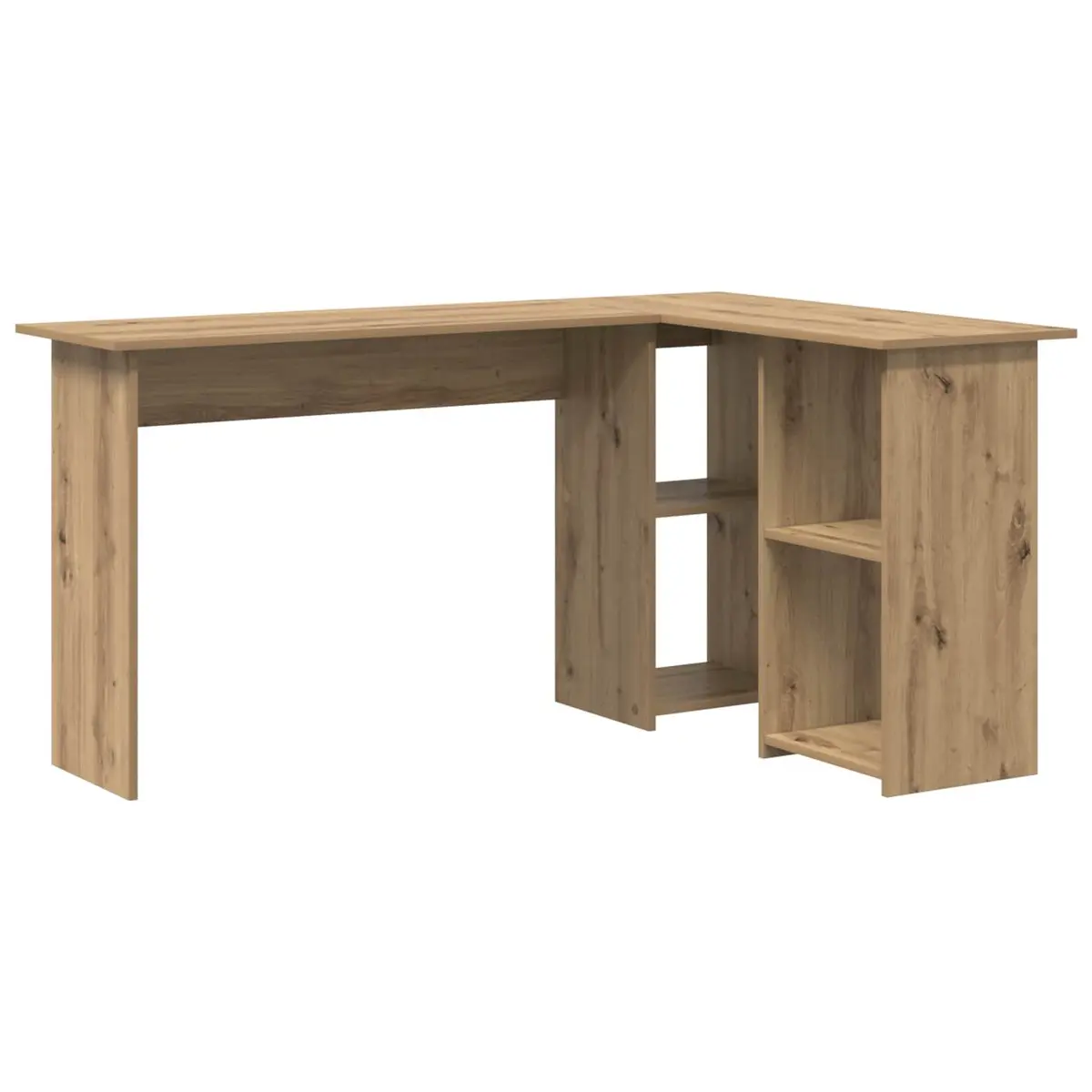 Corner Desk Engineered Wood Modern Workspace Brown 142 x 102 x 73 cm