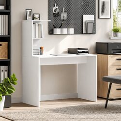 Computer Desk with Shelves: Engineered Wood and Modern Design