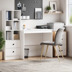 Engineered Wood White Writing Desk 90 x 50 x 76 cm
