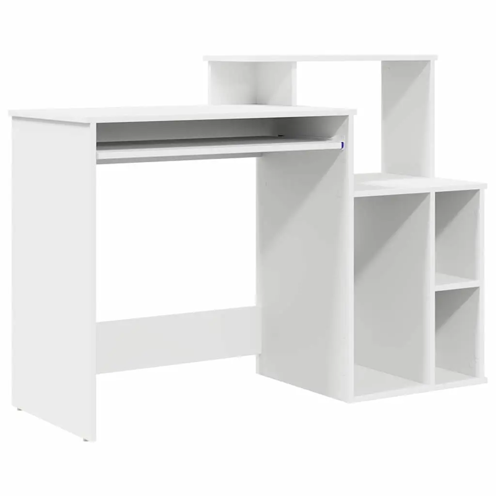 Desk with Drawer Engineered Wood Modern Home Office 120.5 x 44 x 88.5 cm White