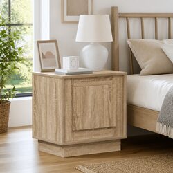 Functional Bedside Cabinet Pair with LED and USB Features