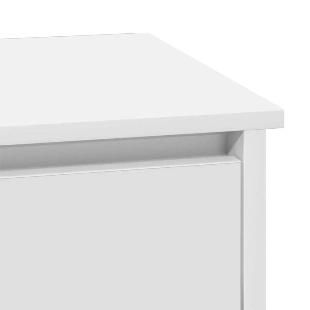 Bedside Cabinet Compact White with LED String Lights 2 Piece